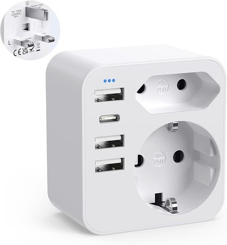 Reiseadapter uk england - 6-in-1,